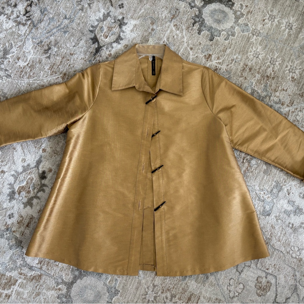IC by Connie K Swing Jacket Burnt Gold with Black Buttons Small